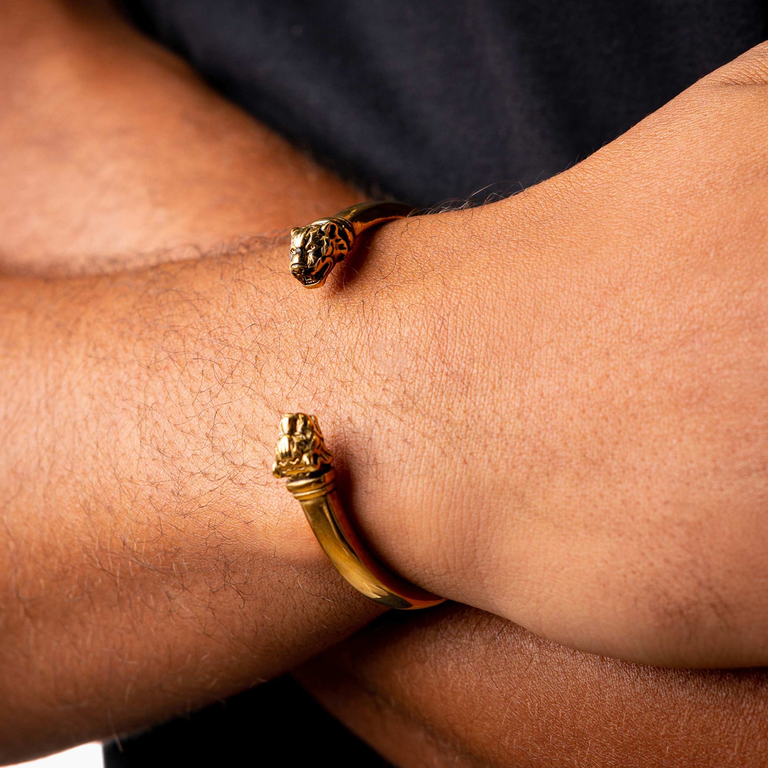 Cuff Armband met Tijgerkoppen