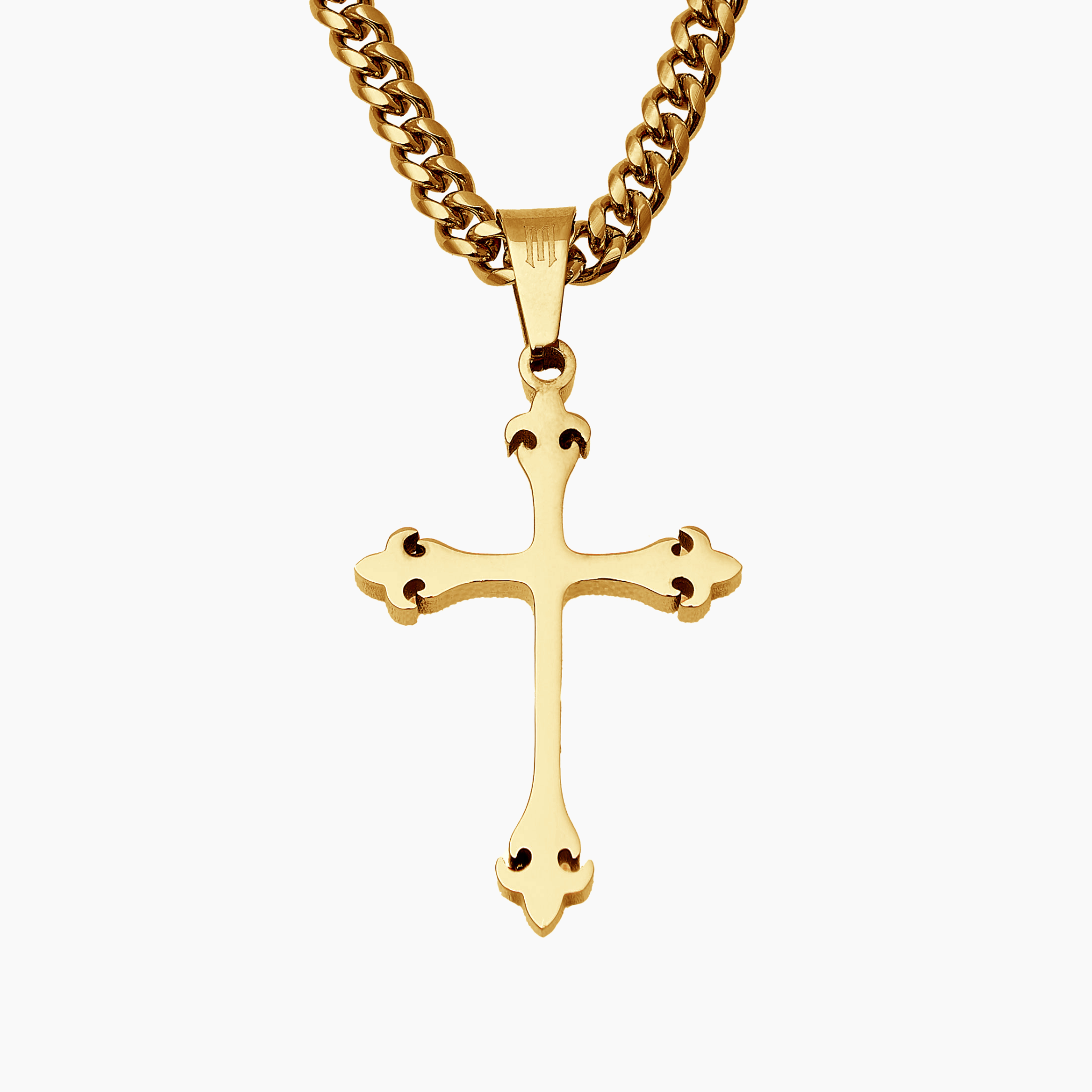 Fleur Cross Pendant Gold