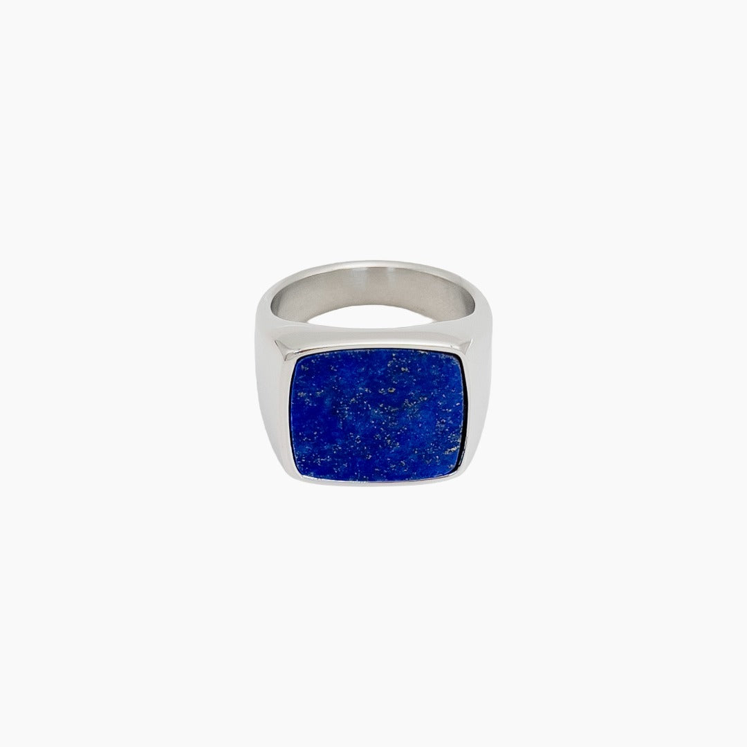 Lapis Signet Ring Silver