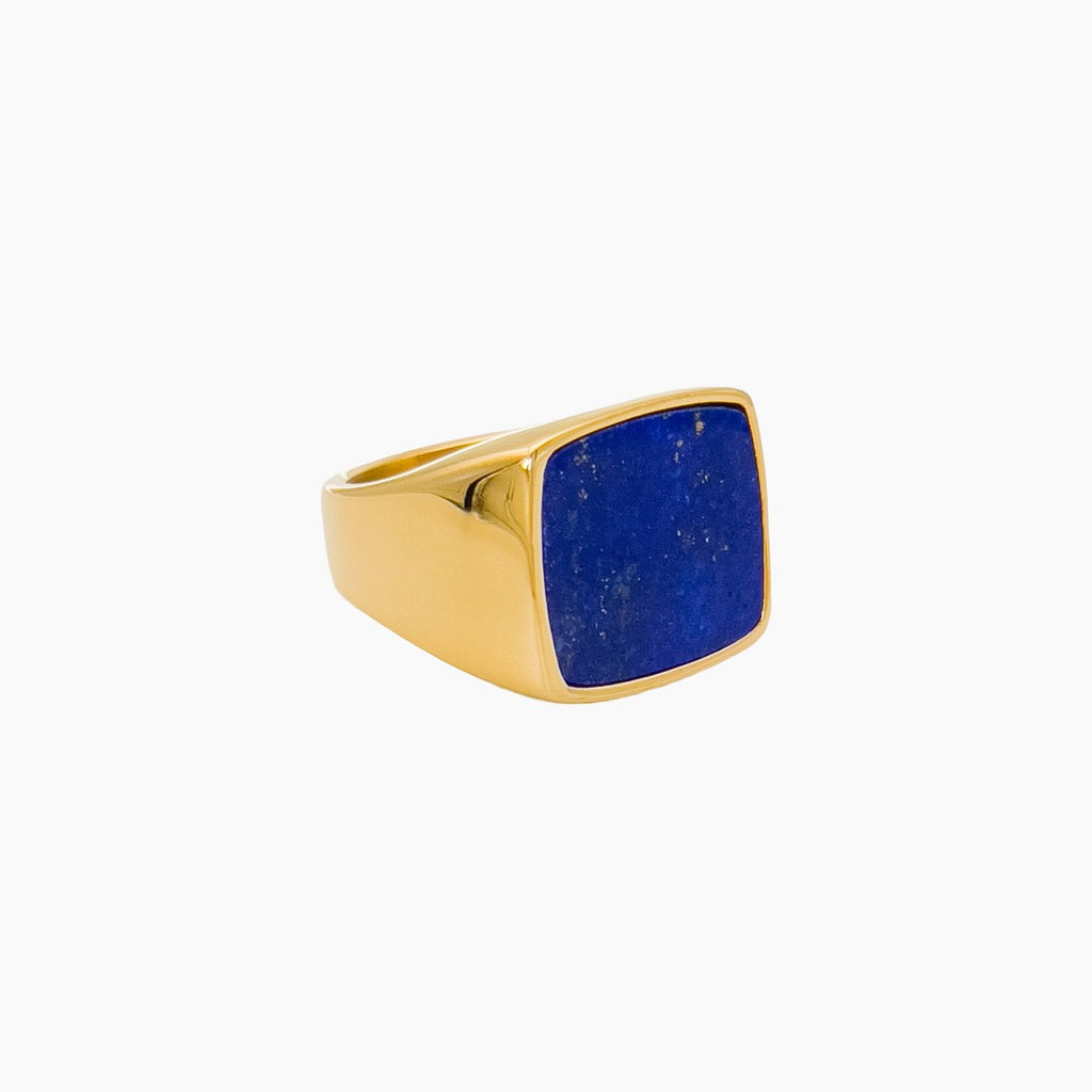 Lapis Signet Ring Gold