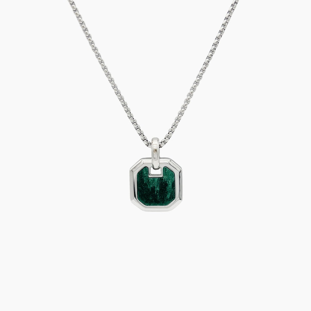 African Jade Pendant Silver