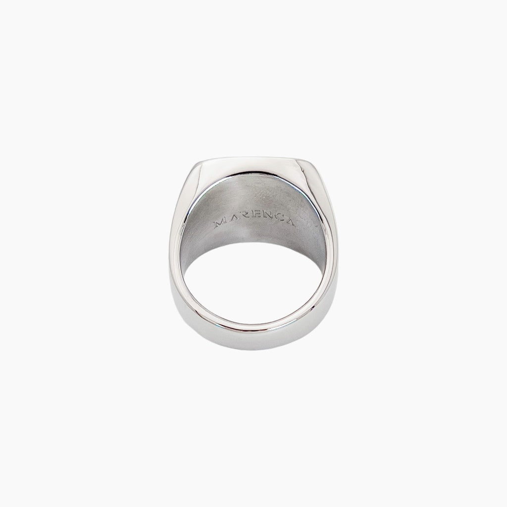 Jade Signet Ring Silver