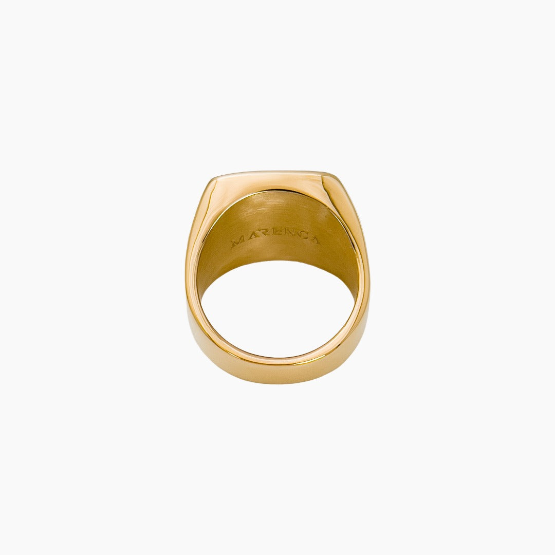 Jade Signet Ring Gold