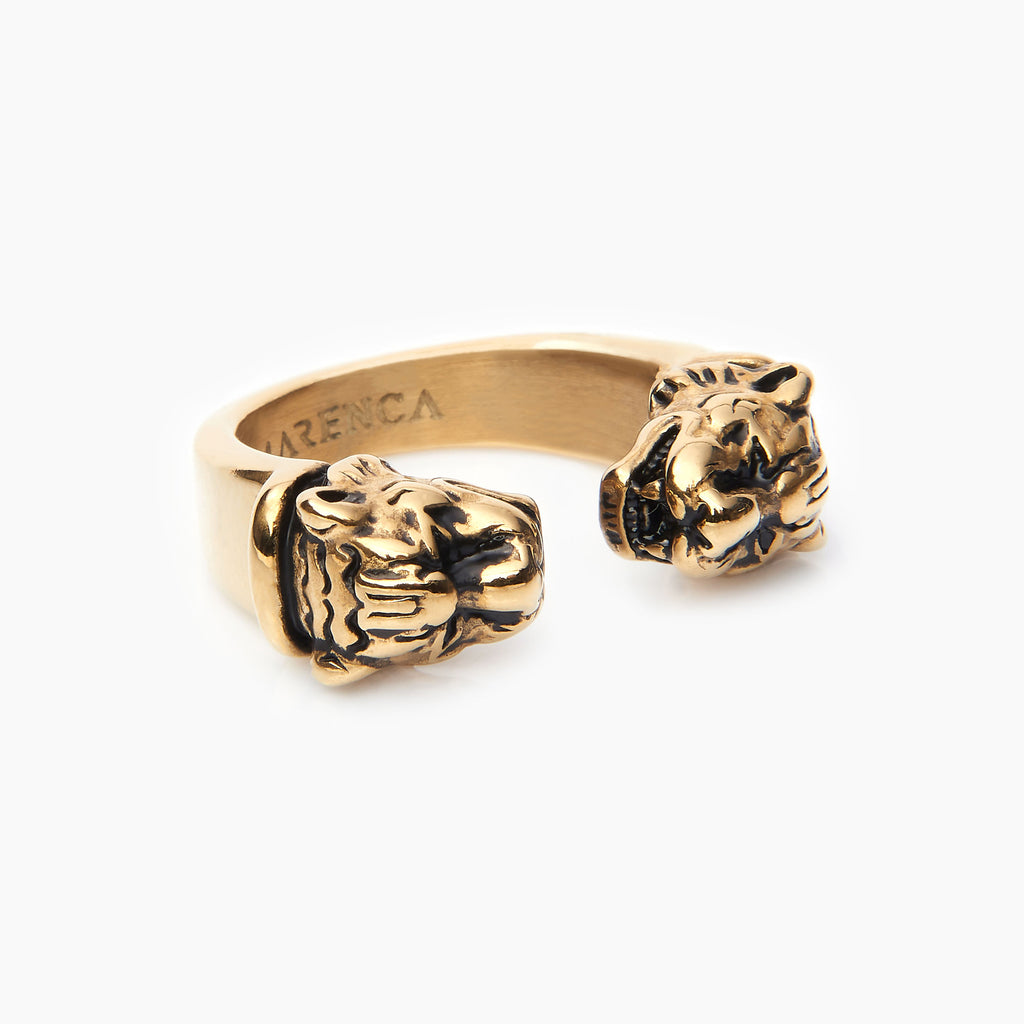 Tiger Cuff Ring Gold