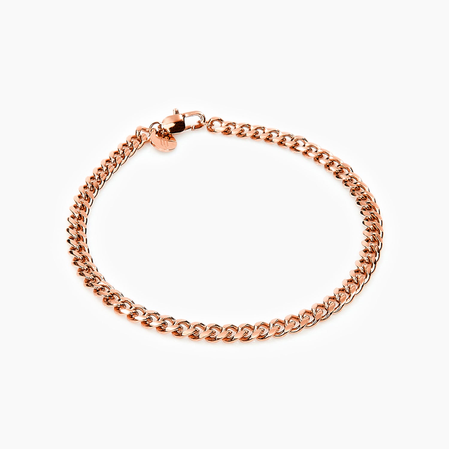 Rosé Gouden Cubaanse schakelarmband - 4 mm