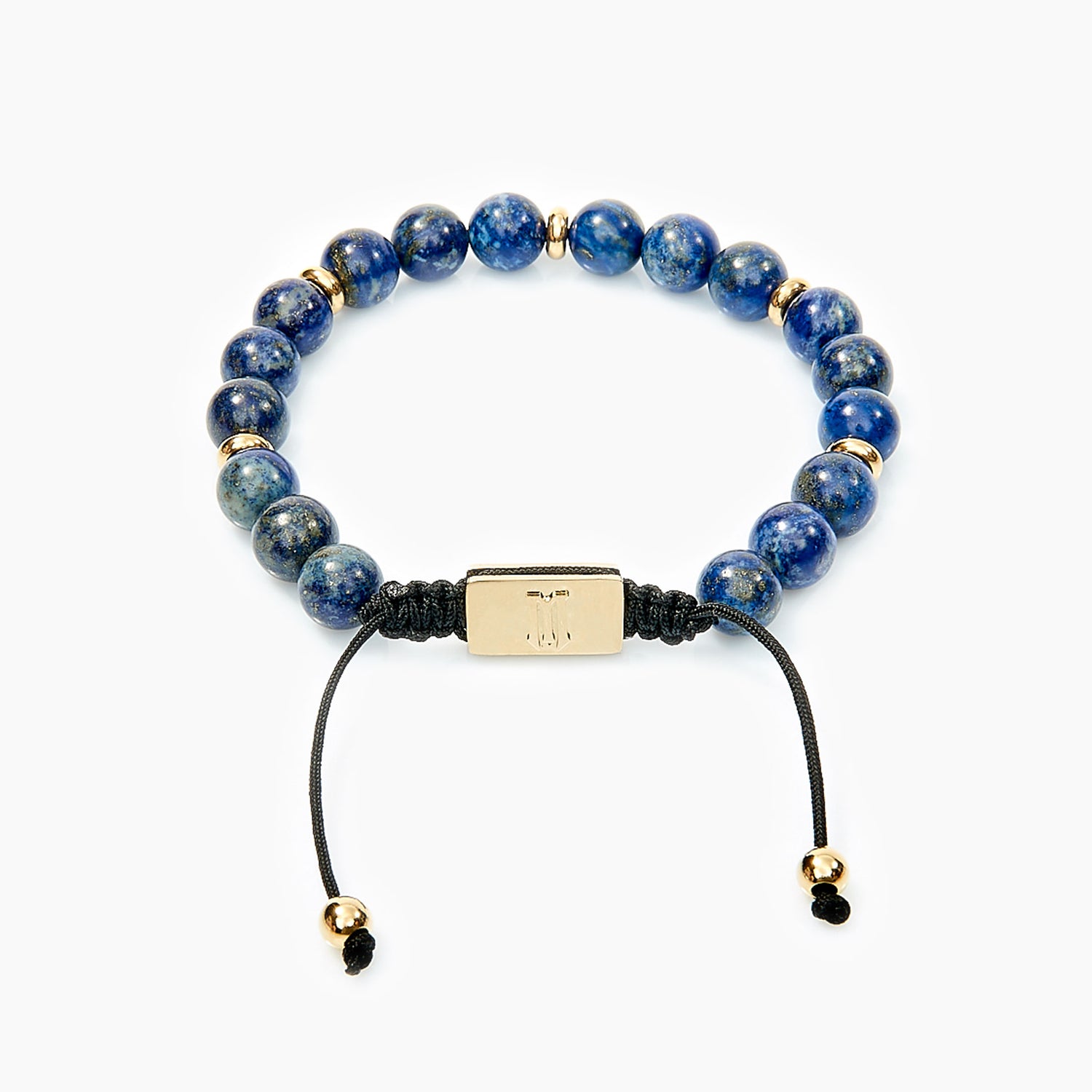 Lapis Lazuli Kralen Armband met Gouden Marenca Logo