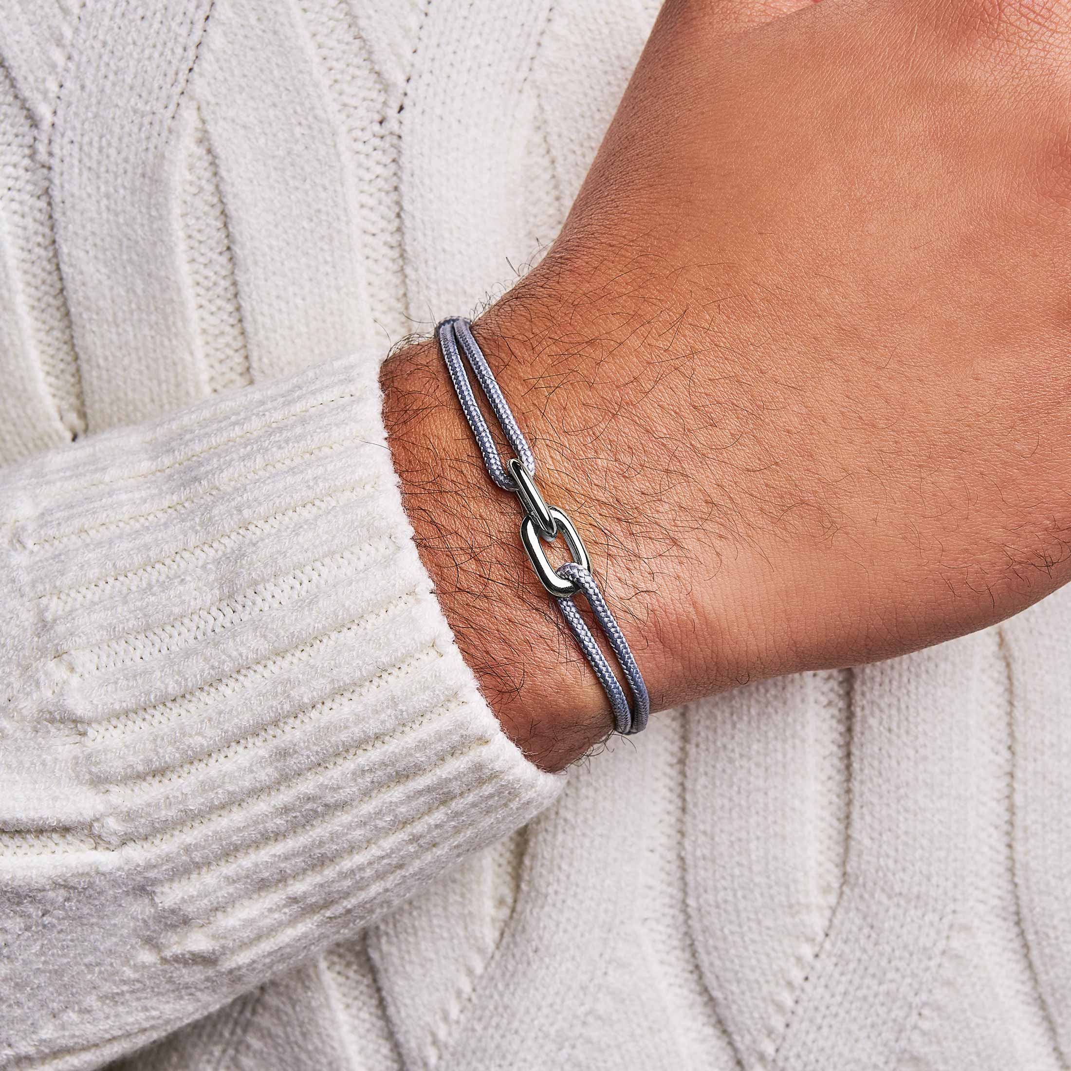 Grey Rope Bracelet Silver