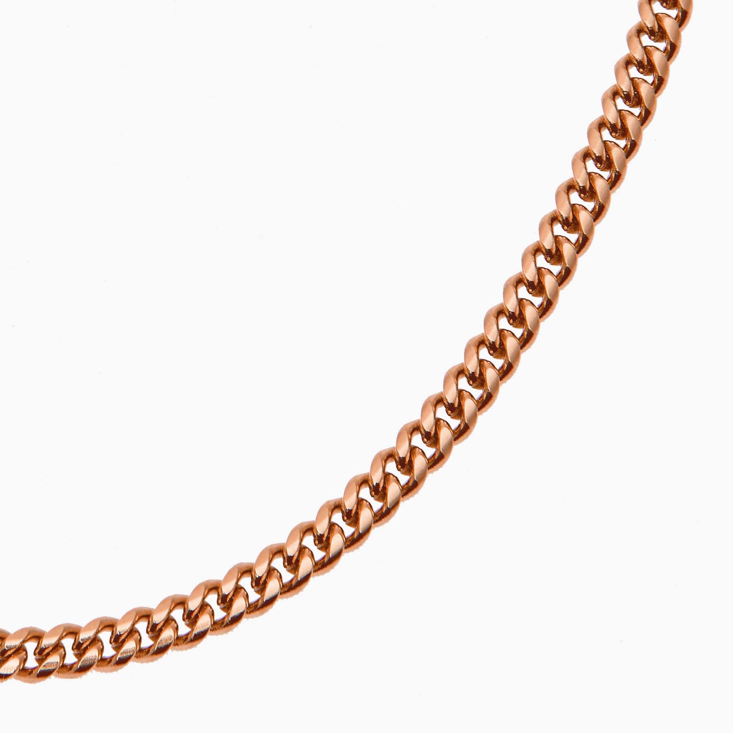 Rosé Gouden Cubaanse Schakelketting - 4 mm