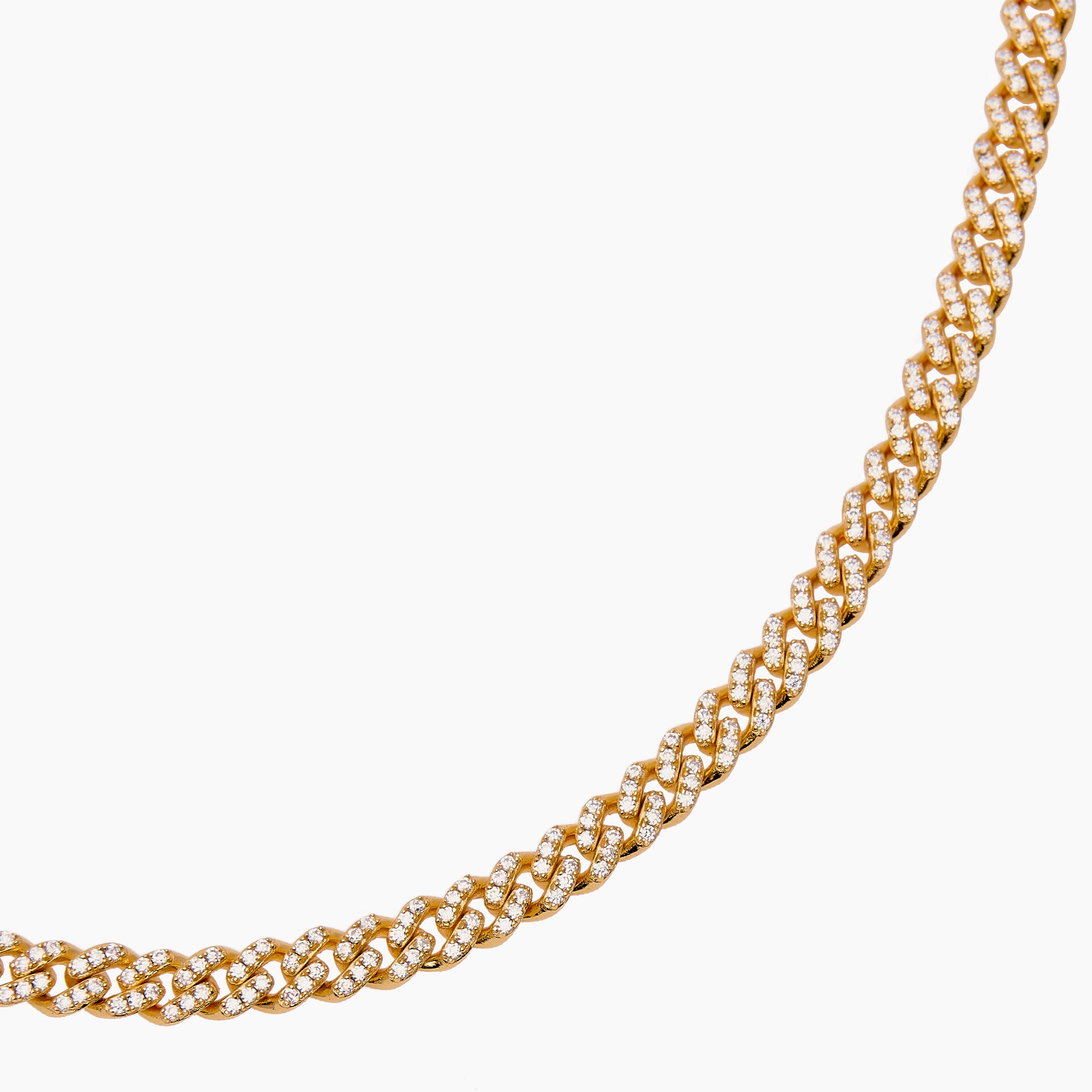 S925 Moissanite Cuban Chain Gold