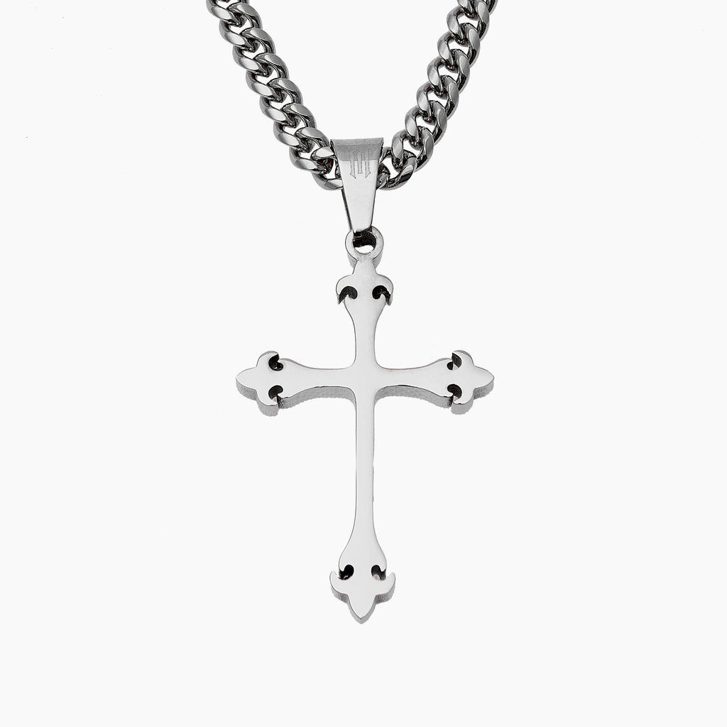Fleur Cross Pendant Silver