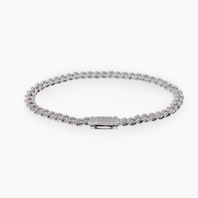 S925 Moissanite Cuban Bracelet Silver