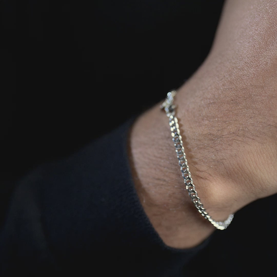 Cuban Bracelet Silver - 4 mm